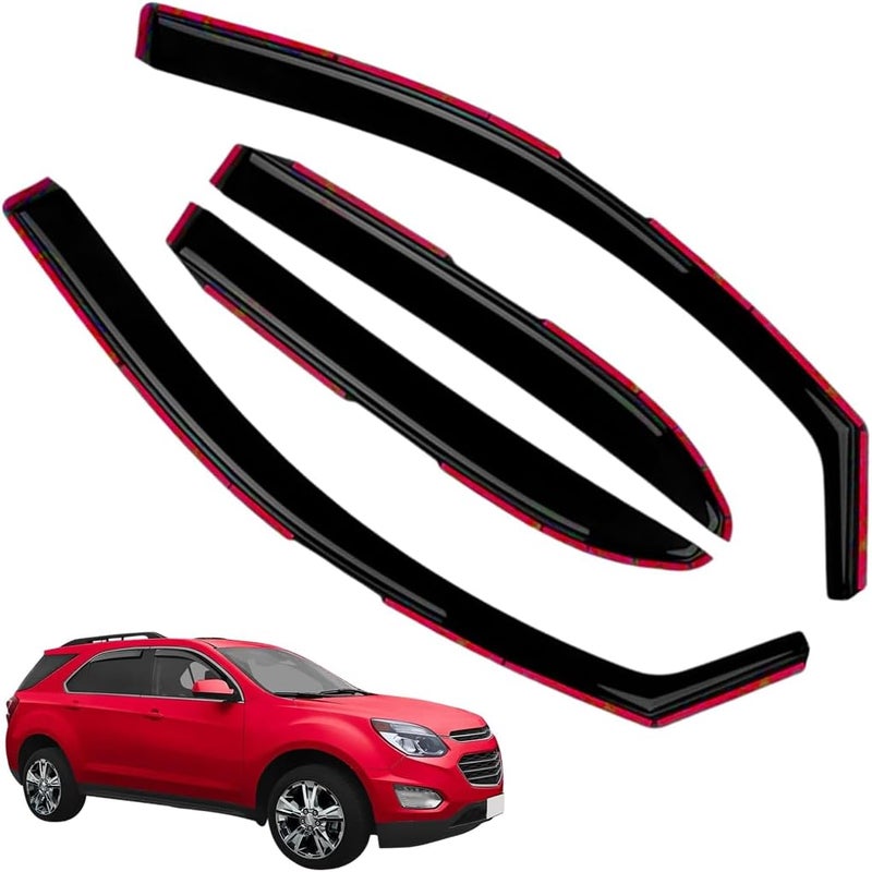 LONGKEES in-Channel Window Visors Rain Guards FIT (2018-2024) – 4-Piece in-Channel Dark-Smoke Polycarbonate Vent Deflectors - Image 1